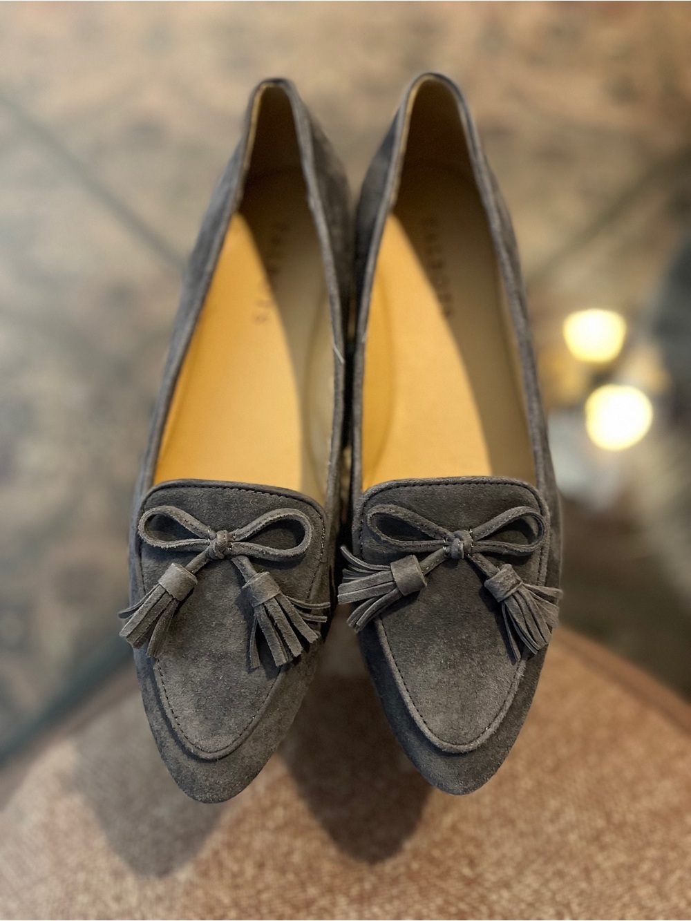 Talbots Gray Suede Tassel Loafers 7AA